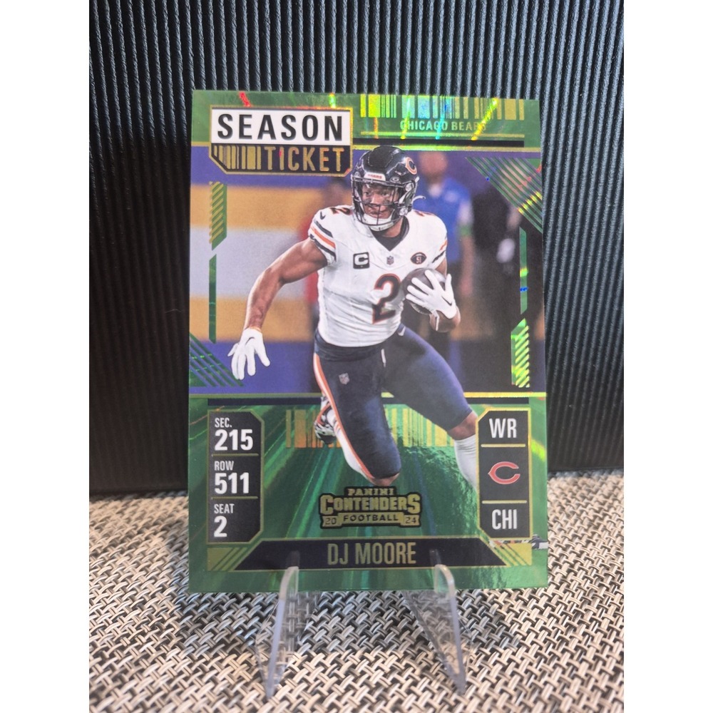 2024 Contenders Dj Moore #18 Green Sunburst Chicago Bears
